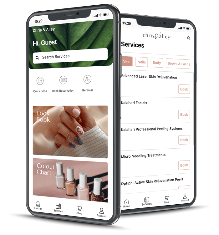 Phone with Chris&Alley App on Screen to demonstrate the App is available for download