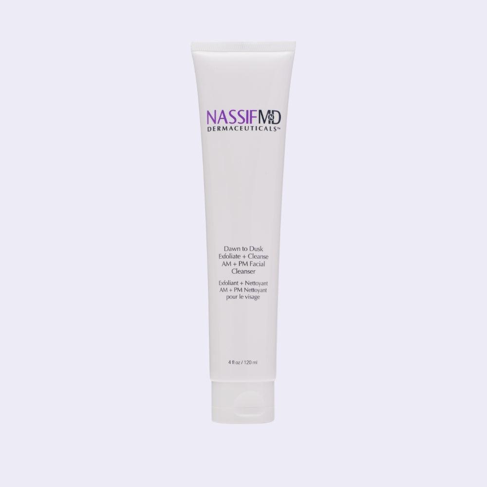 NassifMD Dawn To Dusk Cleanse + Exfoliate Am + Pm Facial Cleanser 120ml