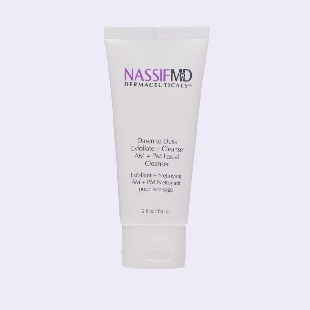 NassifMD Dawn To Dusk Cleanse + Exfoliate Am + Pm Facial Cleanser 60ml