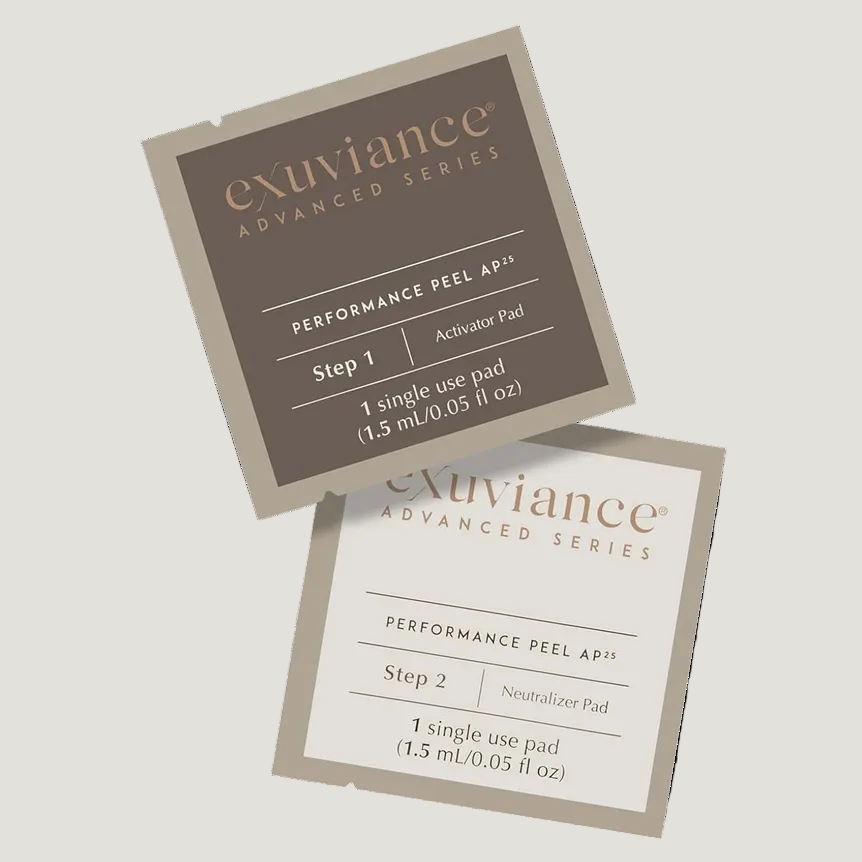 Exuviance Advanced Series Performance Peel pads on a white background