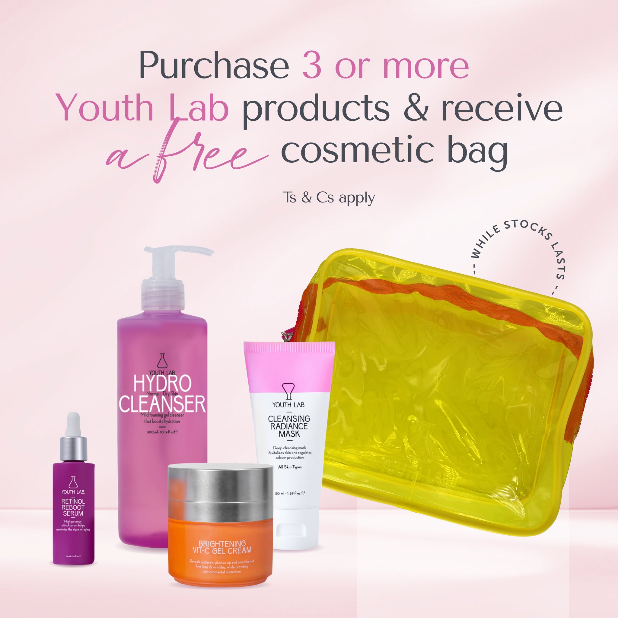 Youth Lab Sunshine Glow Cosmetic- Bag Free Gift