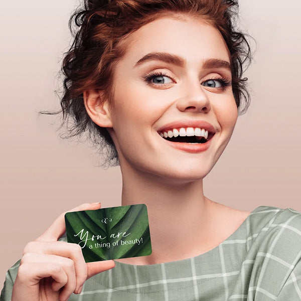 Chris and alley club card lady holding gift card