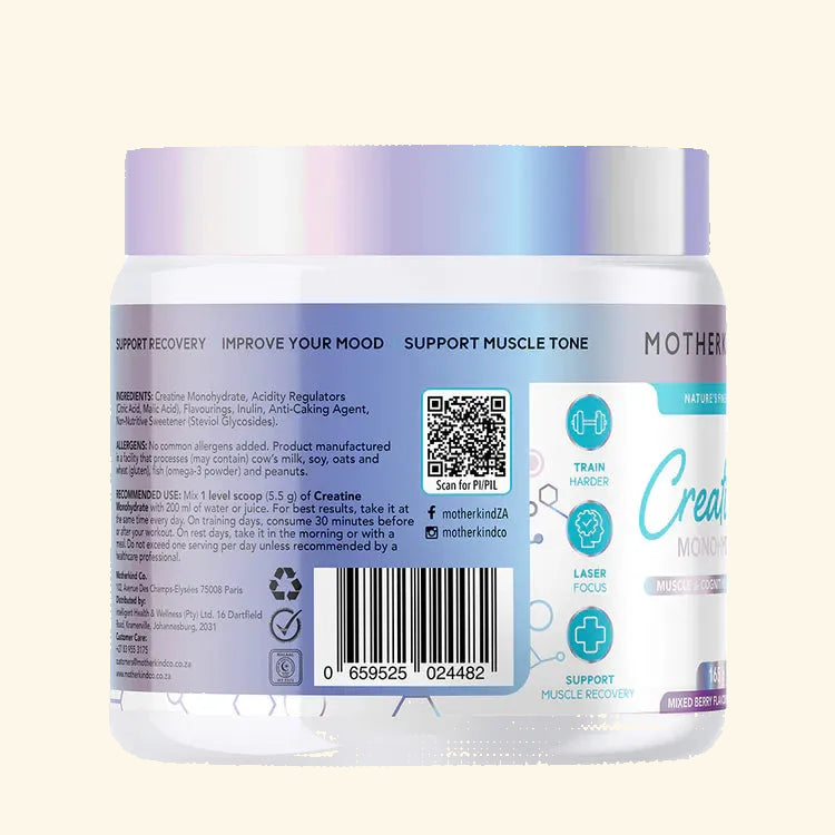 Motherkind Thrive Creatine Monohydrate Mixed Berry 165g