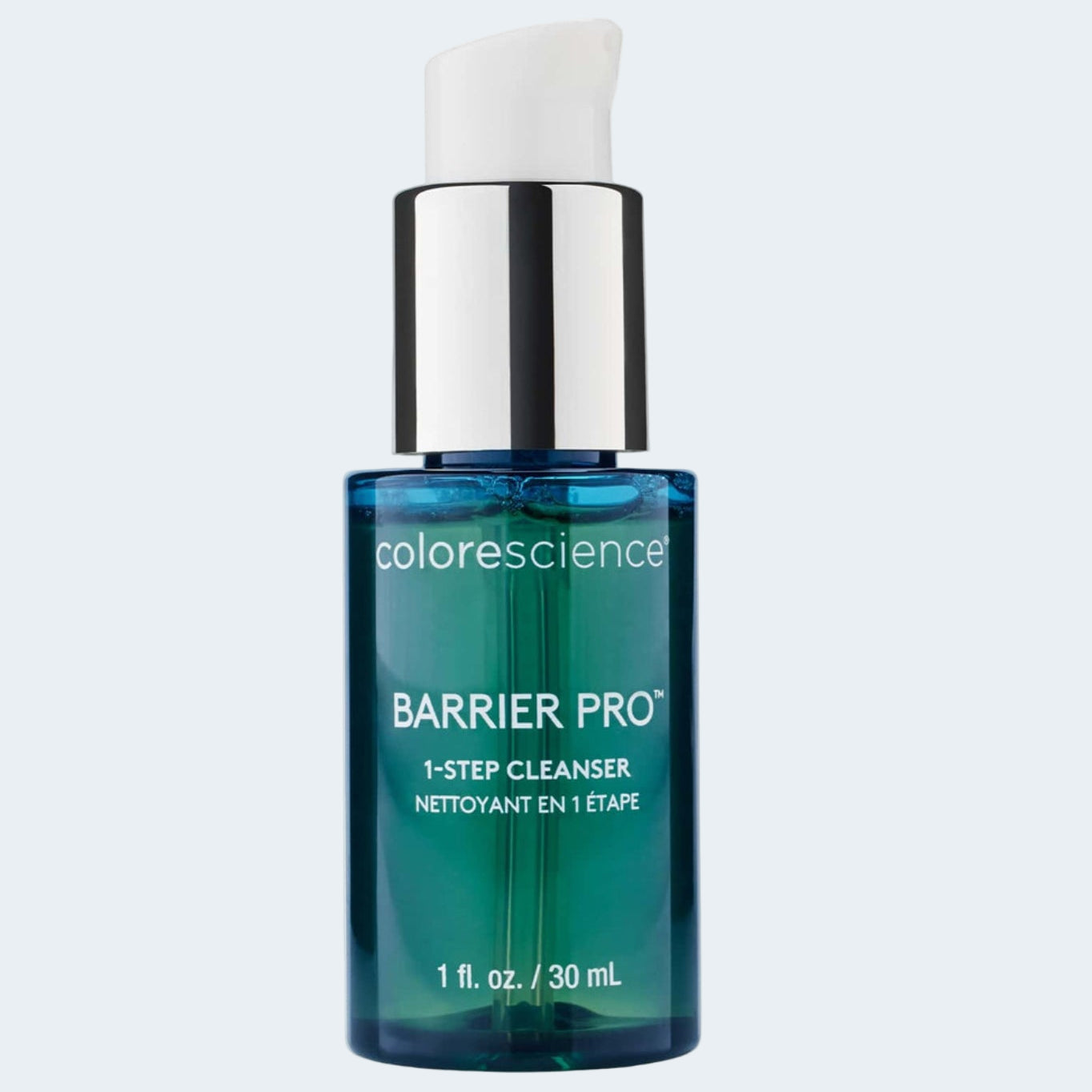 Colorescience Barrier Pro 1-Step Cleanser bottle on a white background